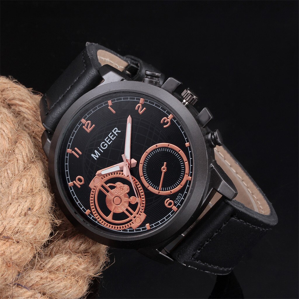 Unique Personality Clock Masculino Clock MIGEER High-End Men's Stainless Steel Watch Analog Alloy Quartz Watch