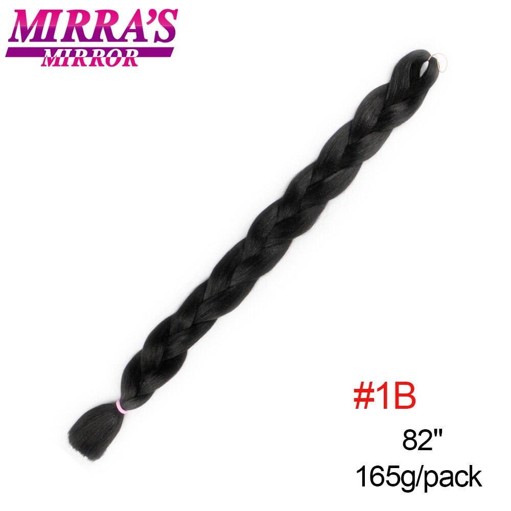 Mirra's Mirror – Extensions de tresses synthétiques Jumbo, 82 pouces, tresses Afro colorées rose bleu gris noir: # 1B