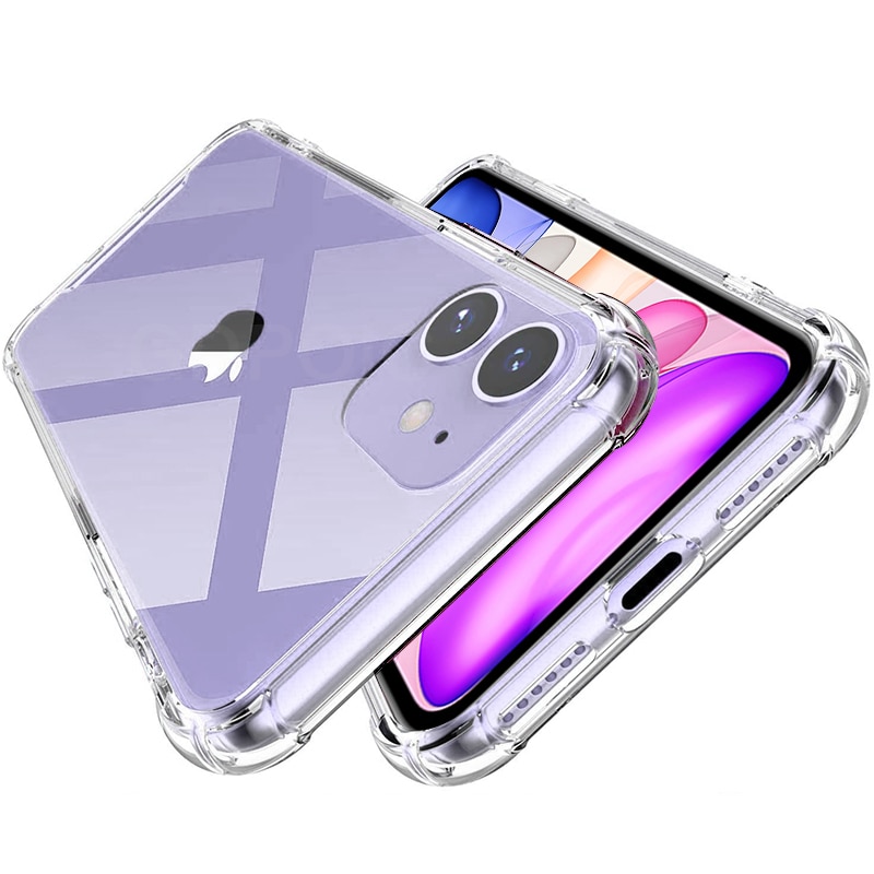 Shockproof Phone Cases For iPhone 11 Pro X Xs Max 12 Transparent Silicone Case For iPhone 7 8 6 Plus SE XR Case Back Cover