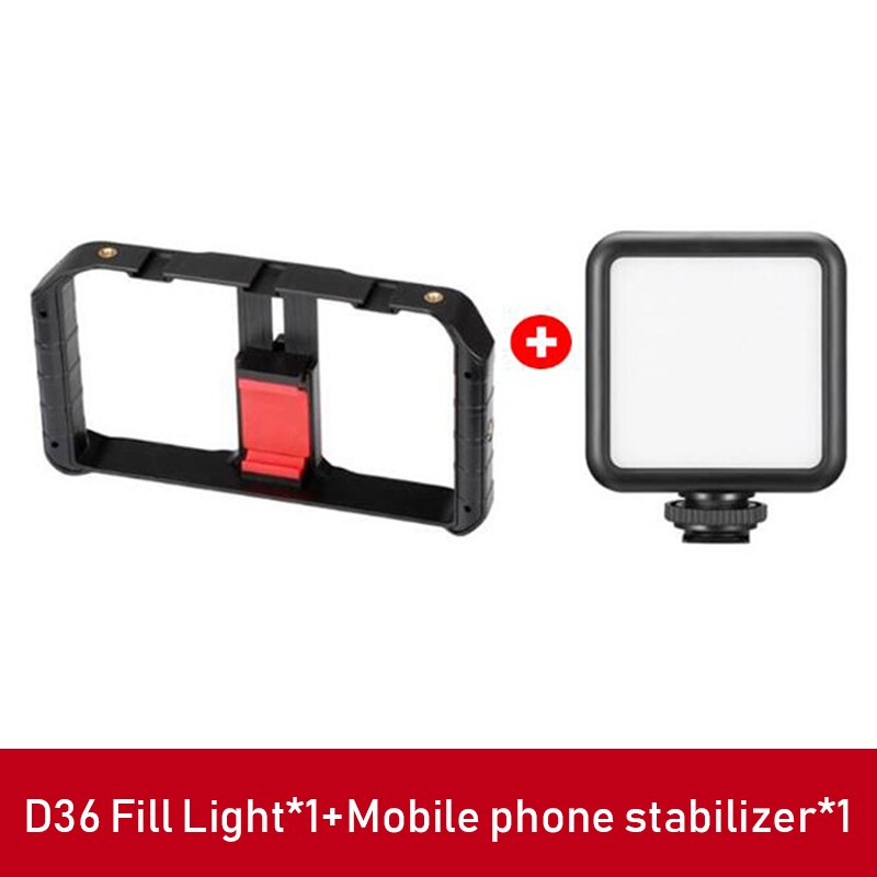 Jumpflash Tripod Phone Stabilizer Holder Condenser Microphone LED Fill Light for Photo Video Selfie Camera Phone: D