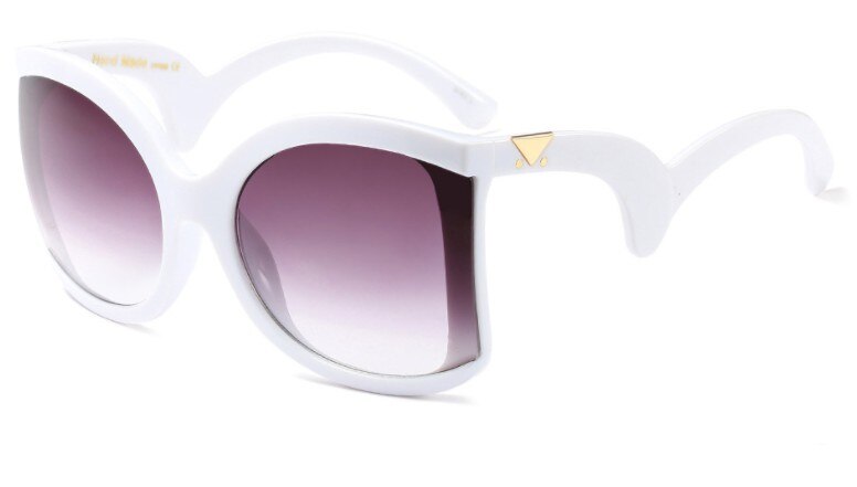 CCSPACE 6 couleurs 42g lunettes de soleil yeux de chat femmes lunettes de pliage jambes lunettes créateur femme dégradé nuances 45309: C7 white gray
