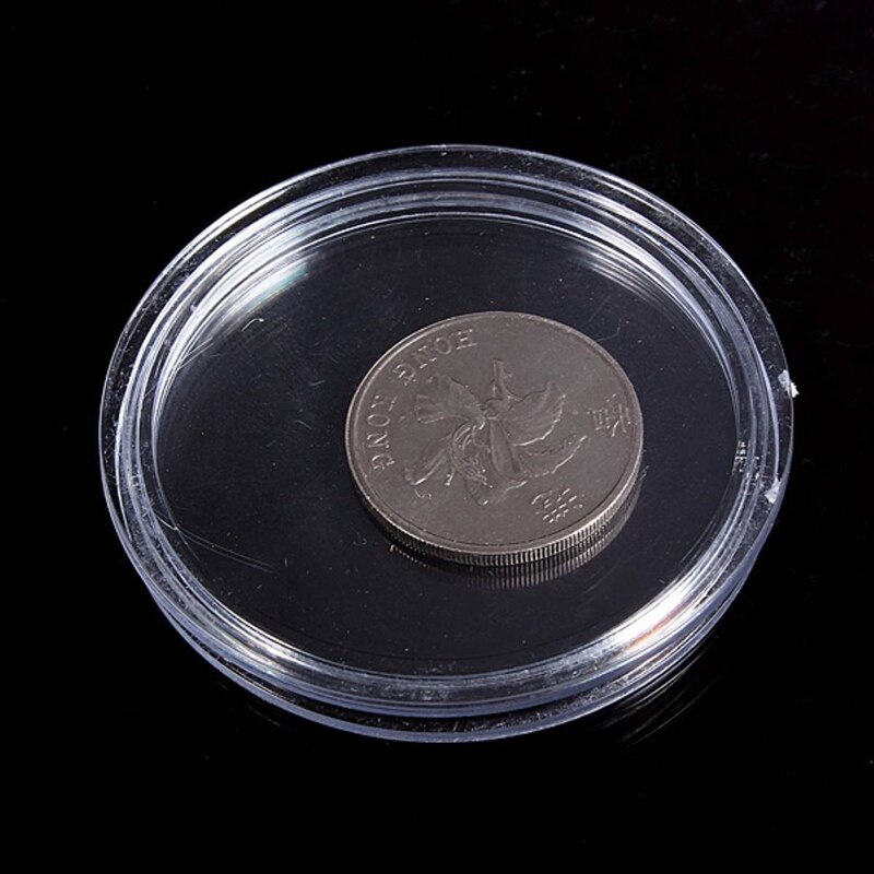 20 pièces petite boîte ronde transparente en plastique Capsules 25mm & 27mm