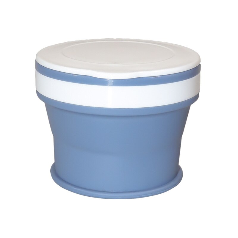 170ml/270ml/350ml udendørs bærbare lækagesikre silikone folde teleskopkop: Mørkeblå 270ml