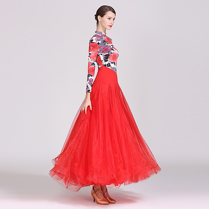 ballroom dress for waltz dance dress ballroom dance competition dress fringe Spanish dresses tango flamenco costumes red