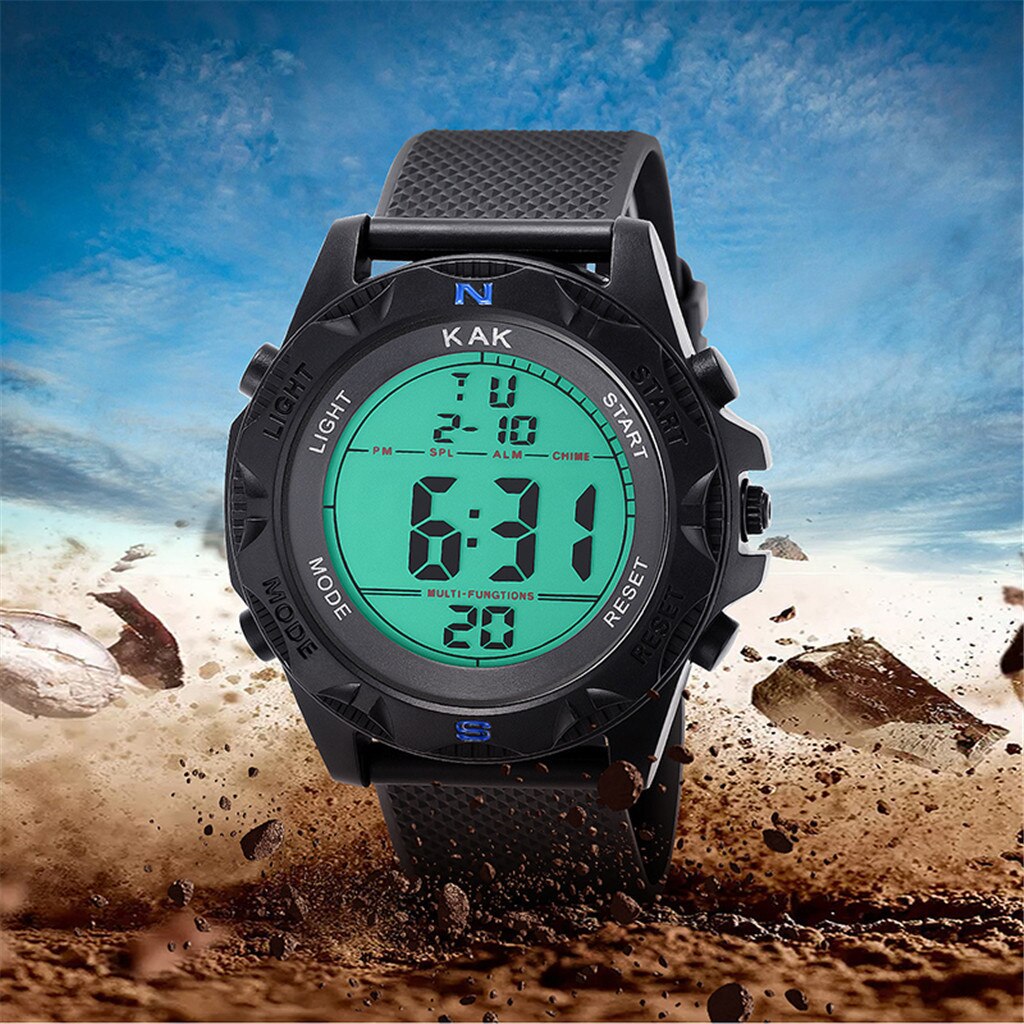 Luxe Mens Digitale Led Horloge Waterdicht Datum Sport Mannen Outdoor Elektronische Digitale Horloge Siliconen Band Alarm Horloge Relogio