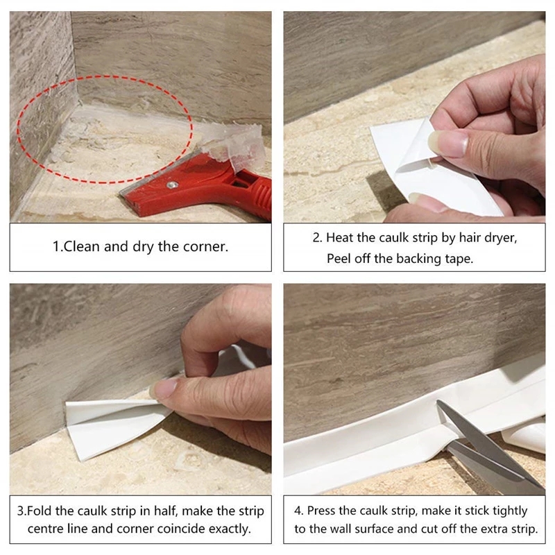 Kitchen Mildew-Proof Waterproof Tape Moisture-Proof Sink Gap To Fill The Beautiful Seam Stickers Toilet Corner Line Sealing stri