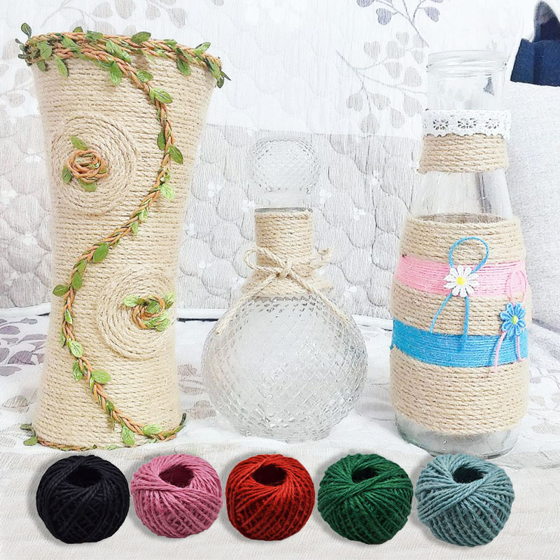 Corde en Jute naturelle, 30/rouleau, corde en chanvre naturelle, pour étiquette tissée à accrocher, fournitures d'emballage pour événements de mariage et fêtes
