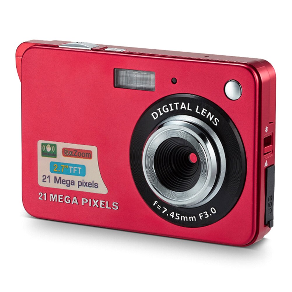2.7 inch TFT LCD 18MP Digital Camera 8x Zoom Photo Video Camcorder (Red)