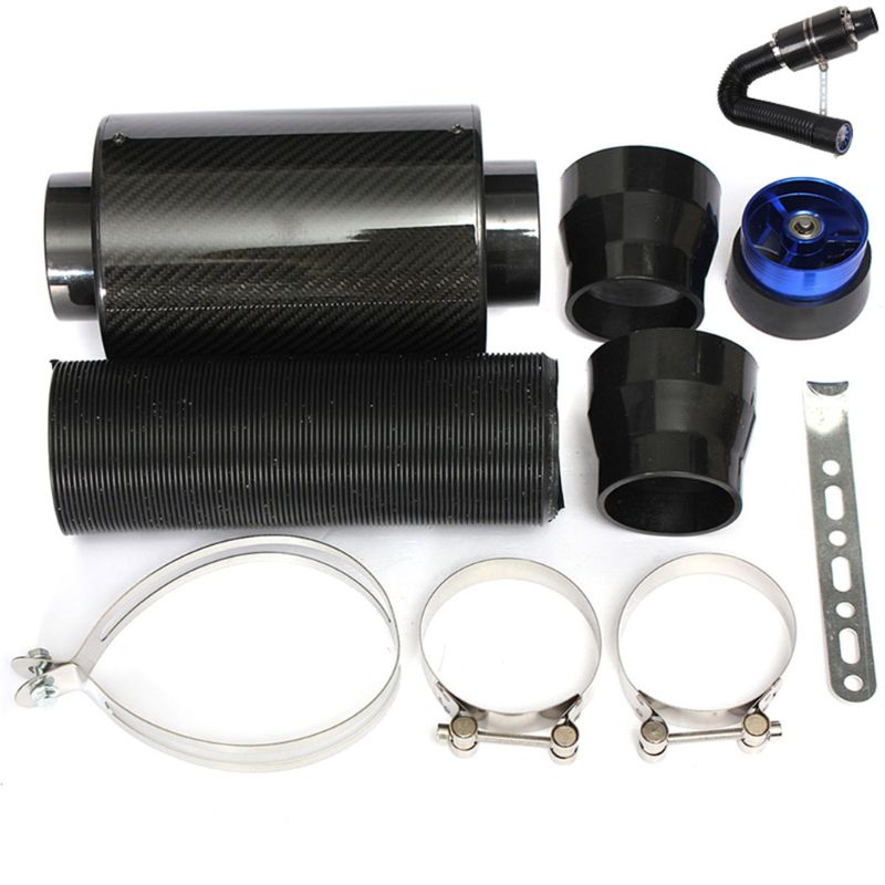 Universal Universal Carbon Fiber Cold Air Filter Box Feed Enclosed Induction In Y98C