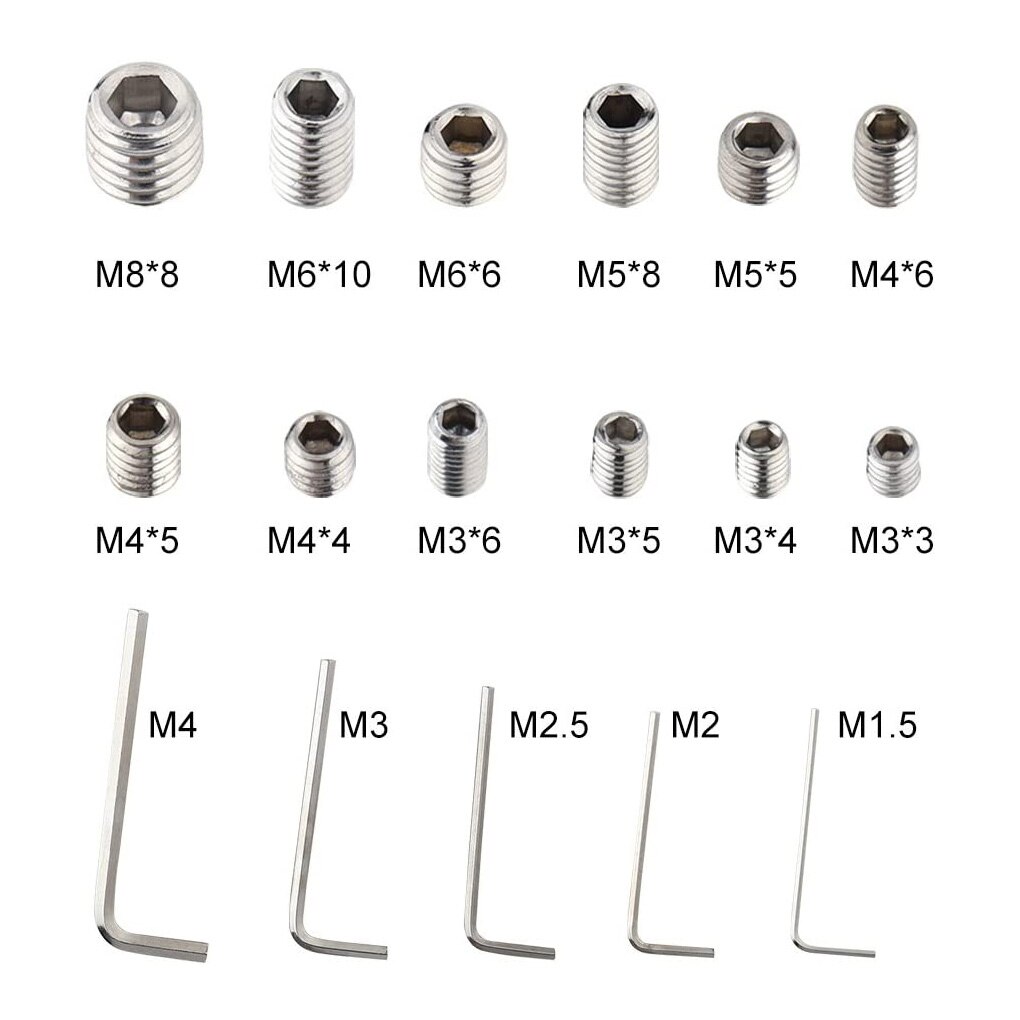 240pcs Socket Head Screw Sets 304 Stainless Steel Cap Screws Cap Bolts M3 M4 M5 M6 M8