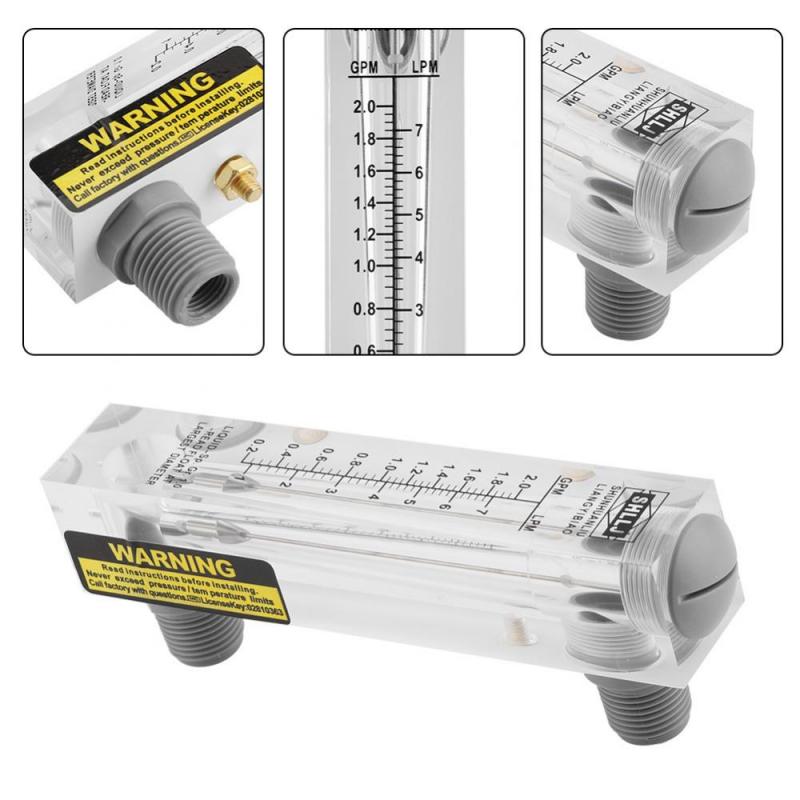 Panel Type Glas Vloeistof Flowmetre Water Flow Meten Meter Tool 0.2-2GPM/1-7LPM Professionele