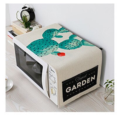 Cotton And Linen Fabric Microwave Oven Dust Cover High - Grade European Style Anti - oil Microwave Oven Protective Cover: AB