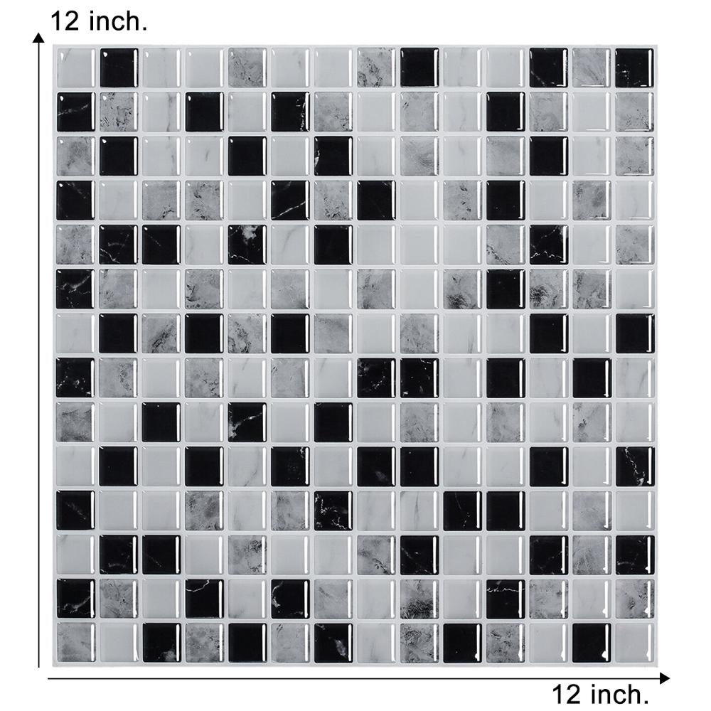 Black Herringbone Style Wall Tiles DIY Kitchen Backsplash Peel And Stick Tiles Waterproof Vinyl Wallpaper: TSQS56