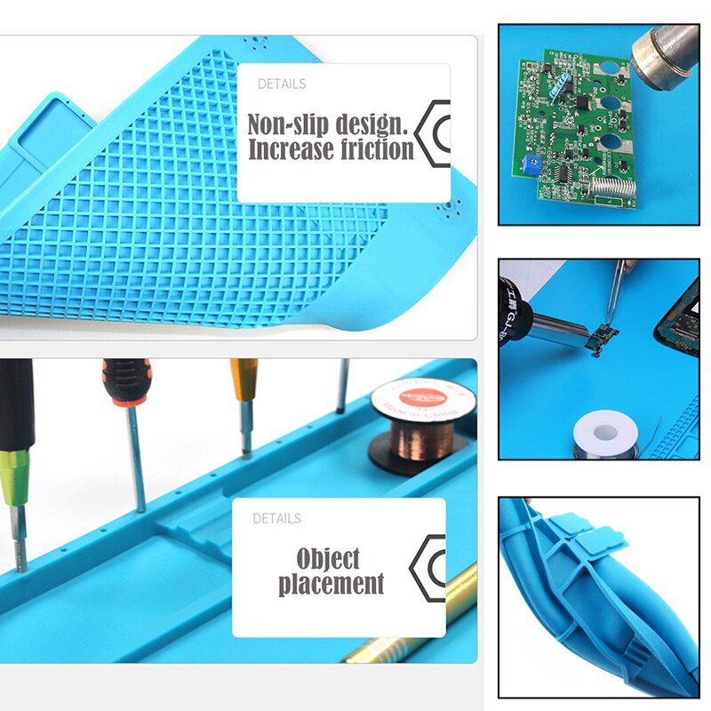 300*200mm Insulation Pad Heat-Resistant Silicon Soldering Mat Work Pad Desk Platform Solder Rework Repair Tool Station