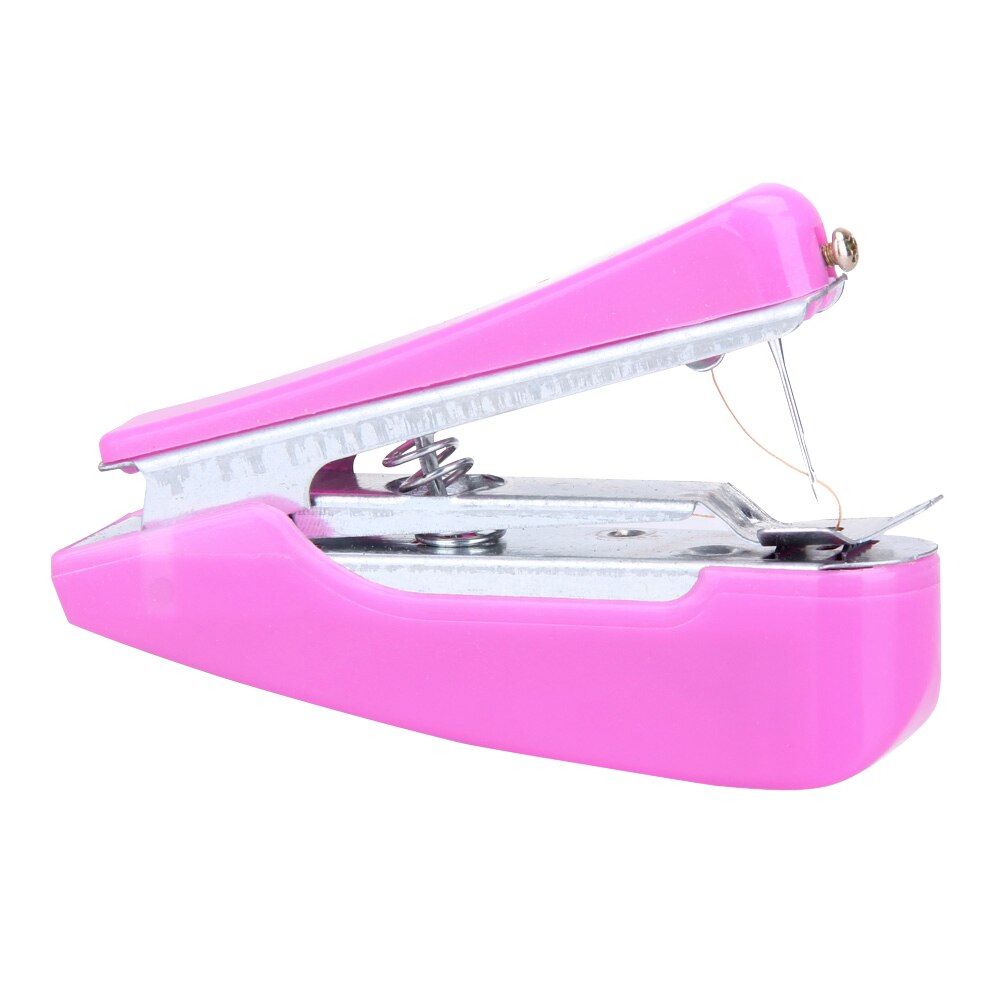 Mini Sewing Machines Portable Needlework Household Crafting Mending Sewing Cloth Fabric Handy Handwork Accessories Sewing Tools: Pink