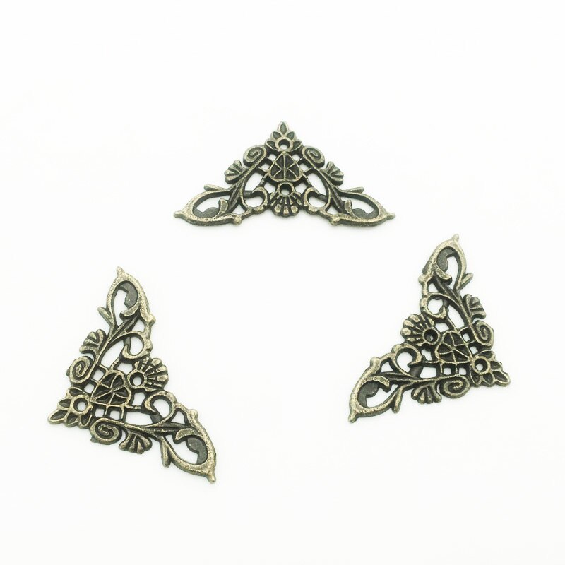 Coins métalliques Vintage pour livres, Scrapbooking, Albums photos, Menus, protection d'angle, artisanat en métal, ornement DIY, 35x35mm, 10 pièces/lot