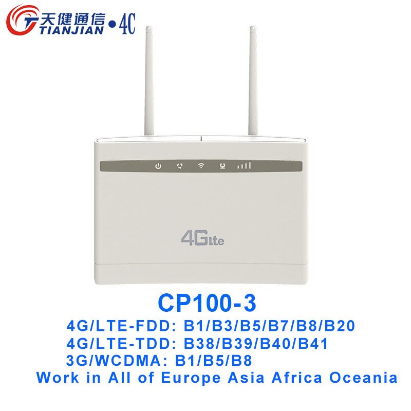 TIANJIAN 4G WiFi Router CPE external dual antenna 4G wireless modem hotspot WAN LAN port PPTP mobile 4g wireless router unlocked