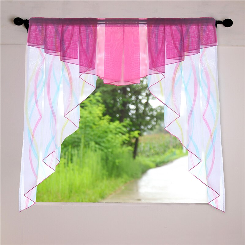 Europa Streifen Doppel Schicht Römischen Vorhang für Bucht Fenster Schlafzimmer Bunte Volant Küche Schleier Drapieren Balkon blind S035 # D: Farbe 03 / W100CM X H100CM(1PC)