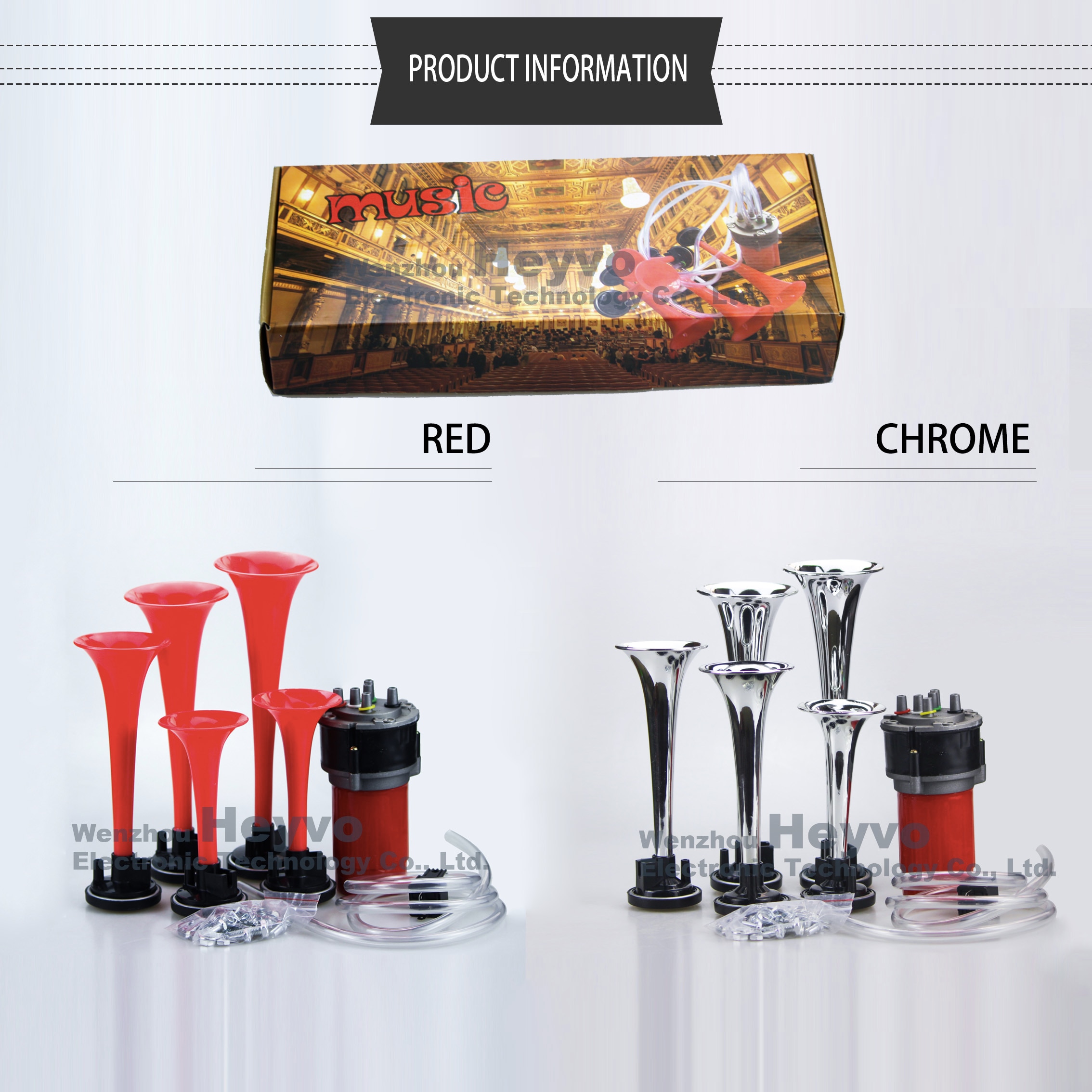 5 tube Dixie Air Horn Loud Red Trumpets Musical Sound Dukes Of Hazzard Dixie Horn Music electric air horn Modified horns