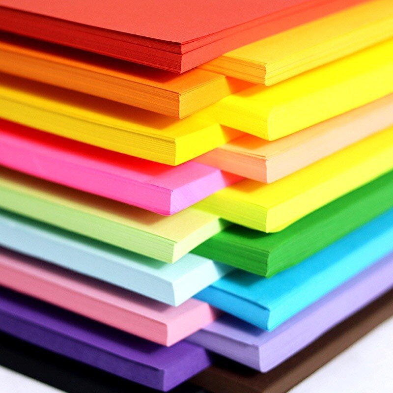A4 farveprint kopipapir 70g kontorpapir 100 blandede farver håndskåret papir foldning til børn papel para pompom pequeno