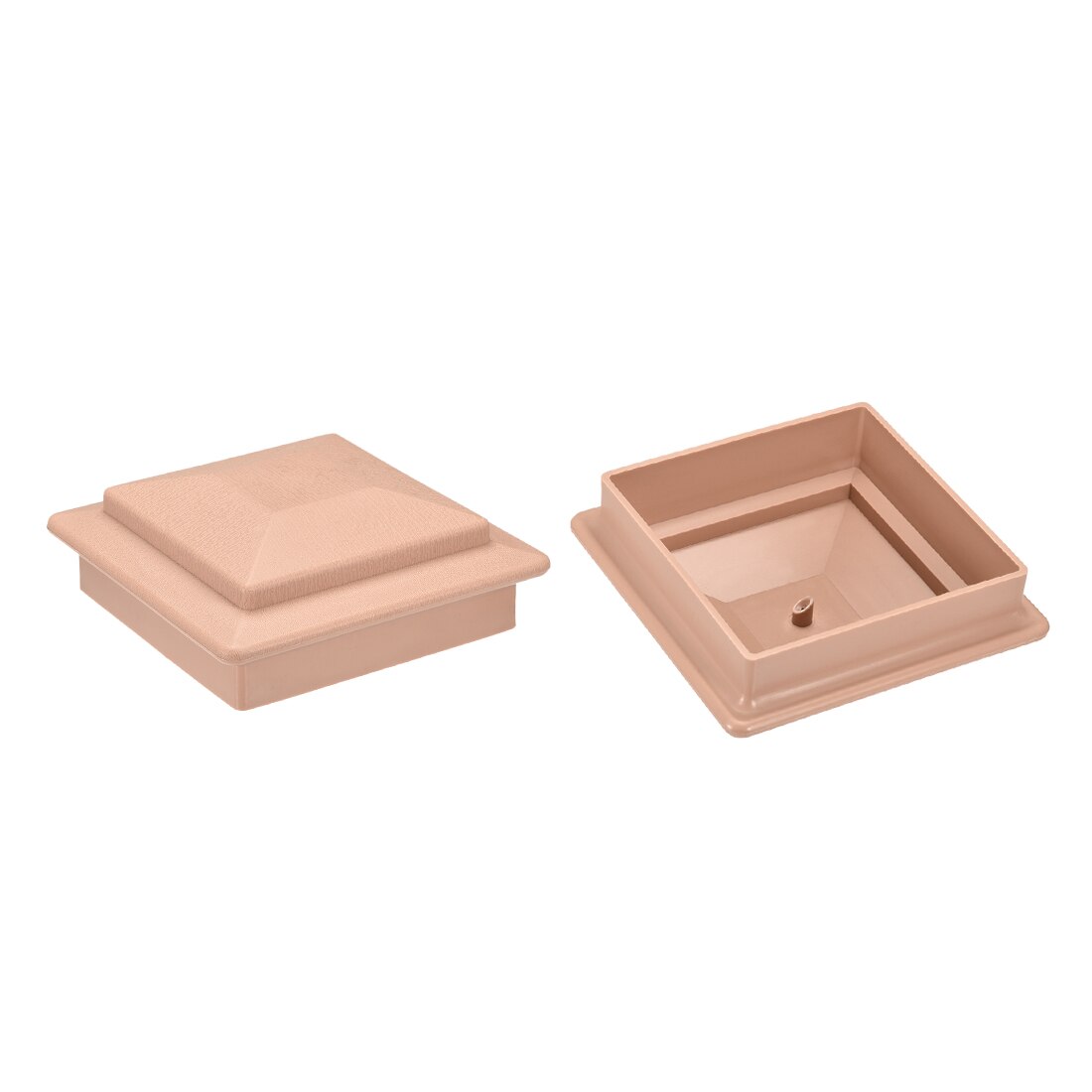 uxcell Flat Top Post Cap for Fence, Stair Handrail Post, 150x150mm (5.9inch) Plastic, Light Yellow