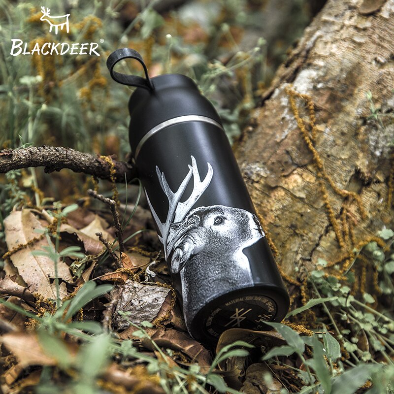 Blackdeer Buitensporten Fles Thermos Beker Met Handvat Dubbele Laag 316 Roestvrij Seel Pixel Dier 3D Thee Water Thermoskan