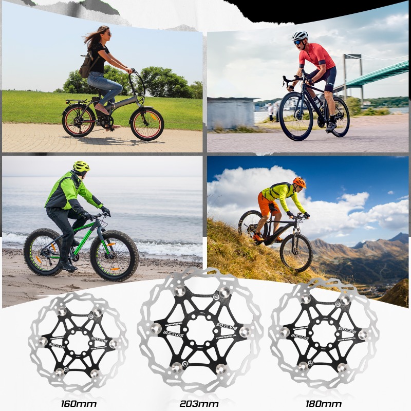 BUCKLOS Bike Floating Rotors 160mm 180mm 203mm Bicycle Hydraulic Disc Brake Rotor Road Mountain Bike Brake Disc Bicycle Brake