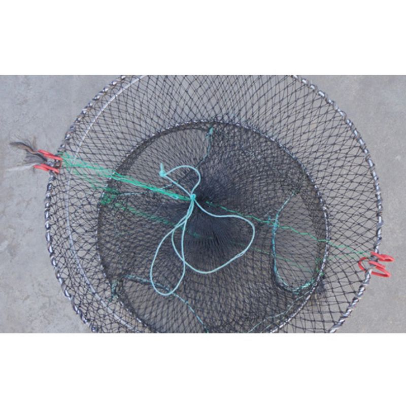 filet de pêche crevette Cage acier inoxydable Nylon pliable crabe résille pliant réseau de pêche renforcé automatique