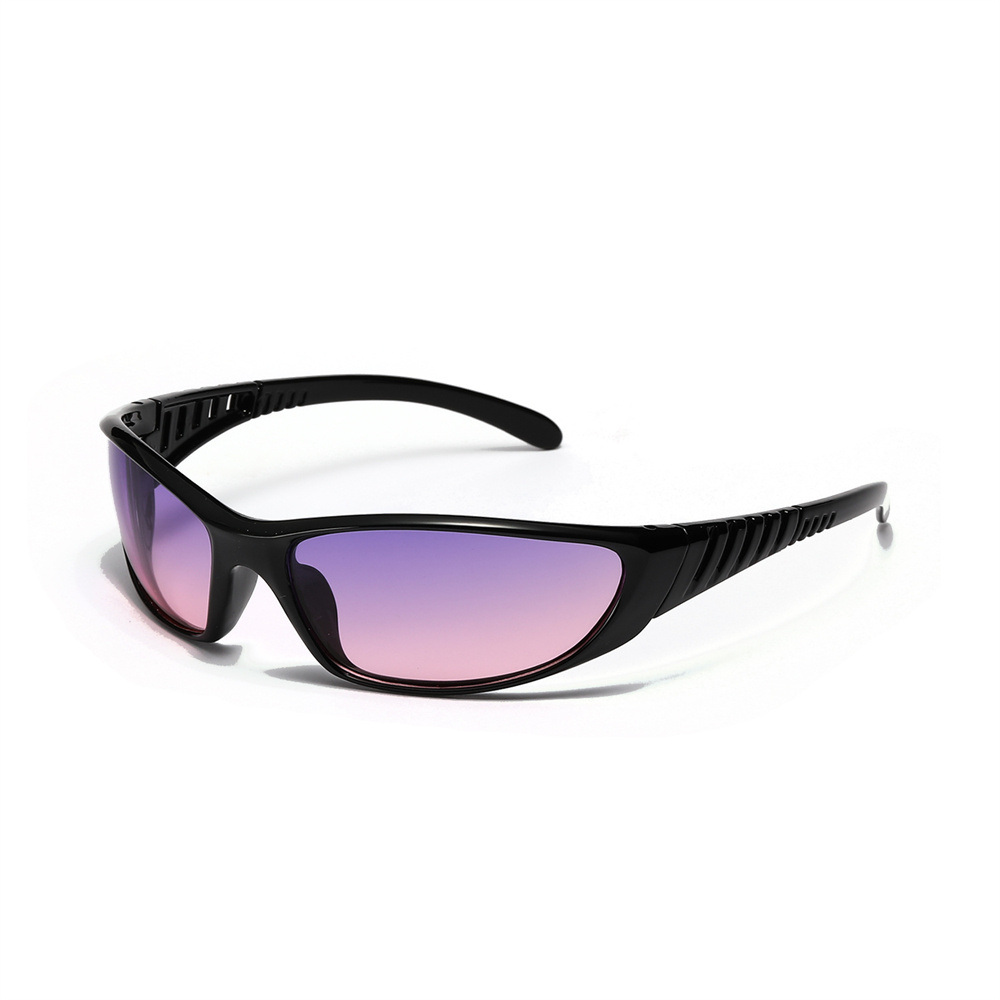 Gafas de montura Ovalada para hombre y mujer, lentes multicolores góticos para deportes de ciclismo al aire libre, UV400, Retro, Y2K, Punk, Hip Hop, novedad de 2023: Morado