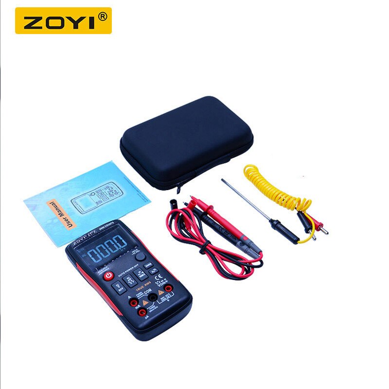 Zoyi zt-x digital multimeter med ncv hold-testverktyg testmaskin lcd-bakgrundsbelysningsdisplay temperatur ac dc-mätare: Blå