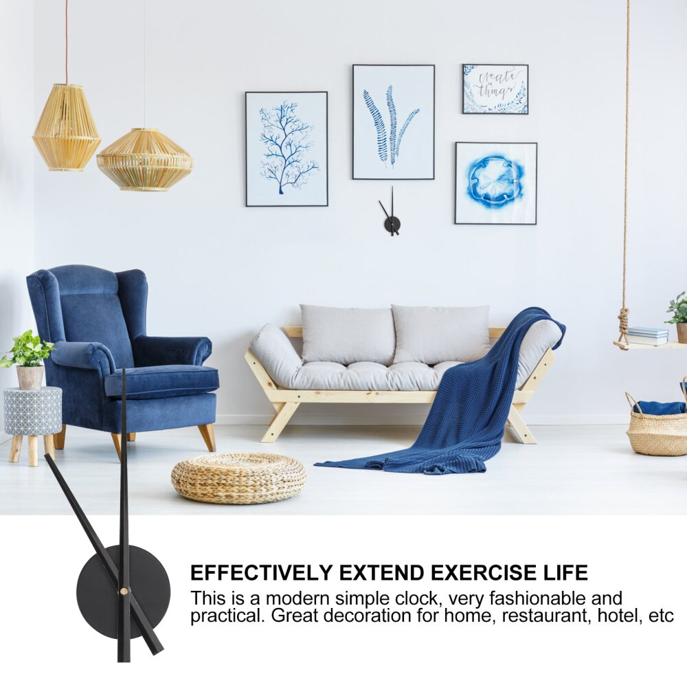 Manecillas de reloj de punto de cruz grandes DIY, agujas, Relojes de pared 3D, decoración artística para el hogar, accesorios de mecanismo (negro, sin batería)