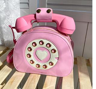 Stilvolle Frauen Telefon Geformte Crossbody PU Leder Schulter Tasche Weibliche lässig Handtasche Einkaufen Straße Schule Schulranzen Tote Geldbörse: Rosa