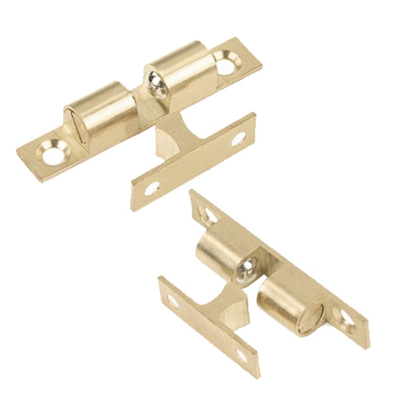 4Pcs 60mm Brass Double Ball Catch Cabinet Door Latch All Copper Touch Beads Lock Door Spring Clip Cabinet Door Catches
