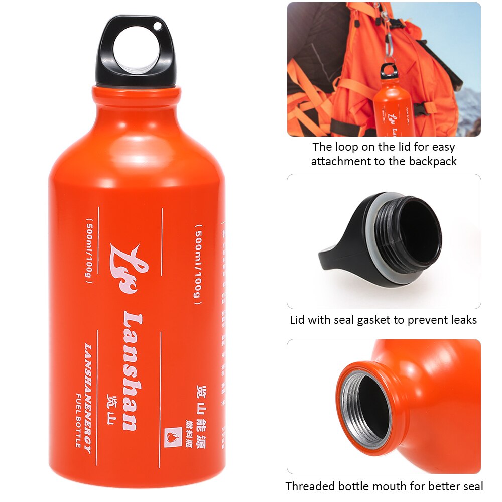 500ml benzin brændstof flaske benzin brændstof flaske benzin petroleum alkohol flydende gas tank til camping multi brændstof olie komfur
