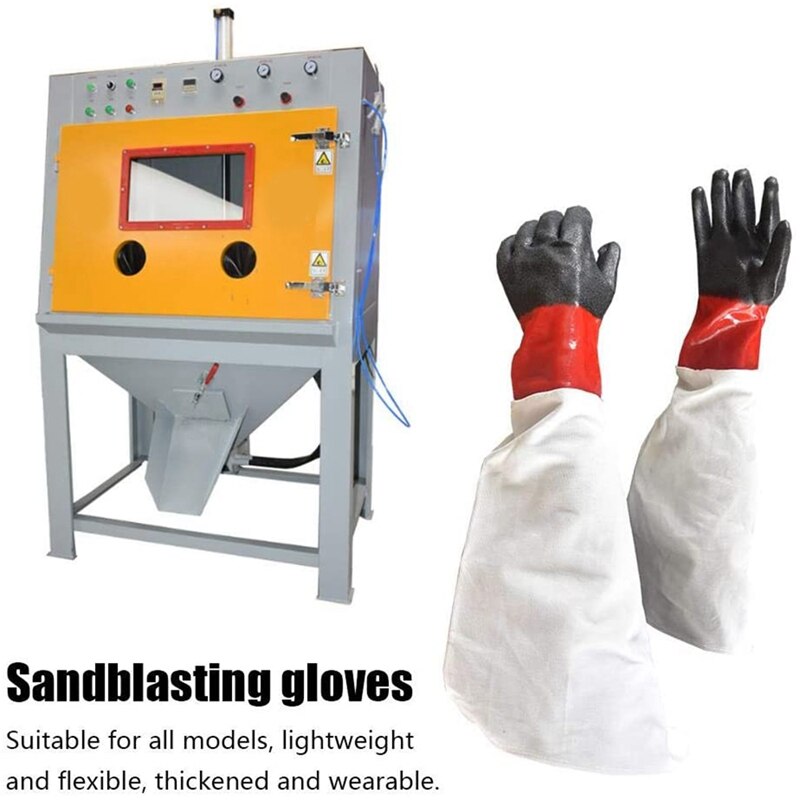 Gants de Protection de sableuse de sablage en caoutchouc de toile pour des armoires de sablage