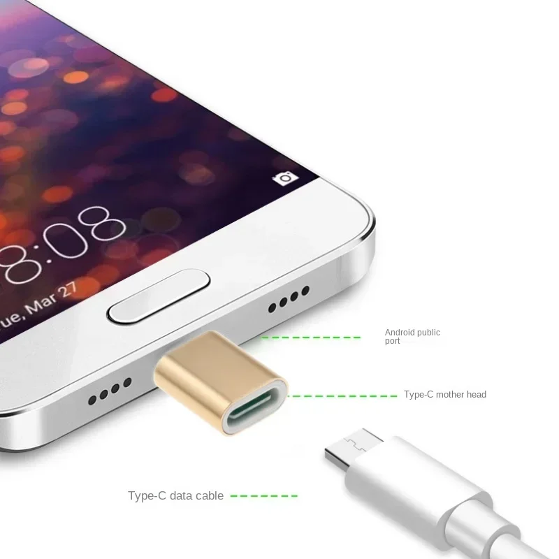 Type-C To MICRO Android Adapter for Mobile Phone Converter V8 Charging Data Transmission 5pin Adapter Mobile Accessories