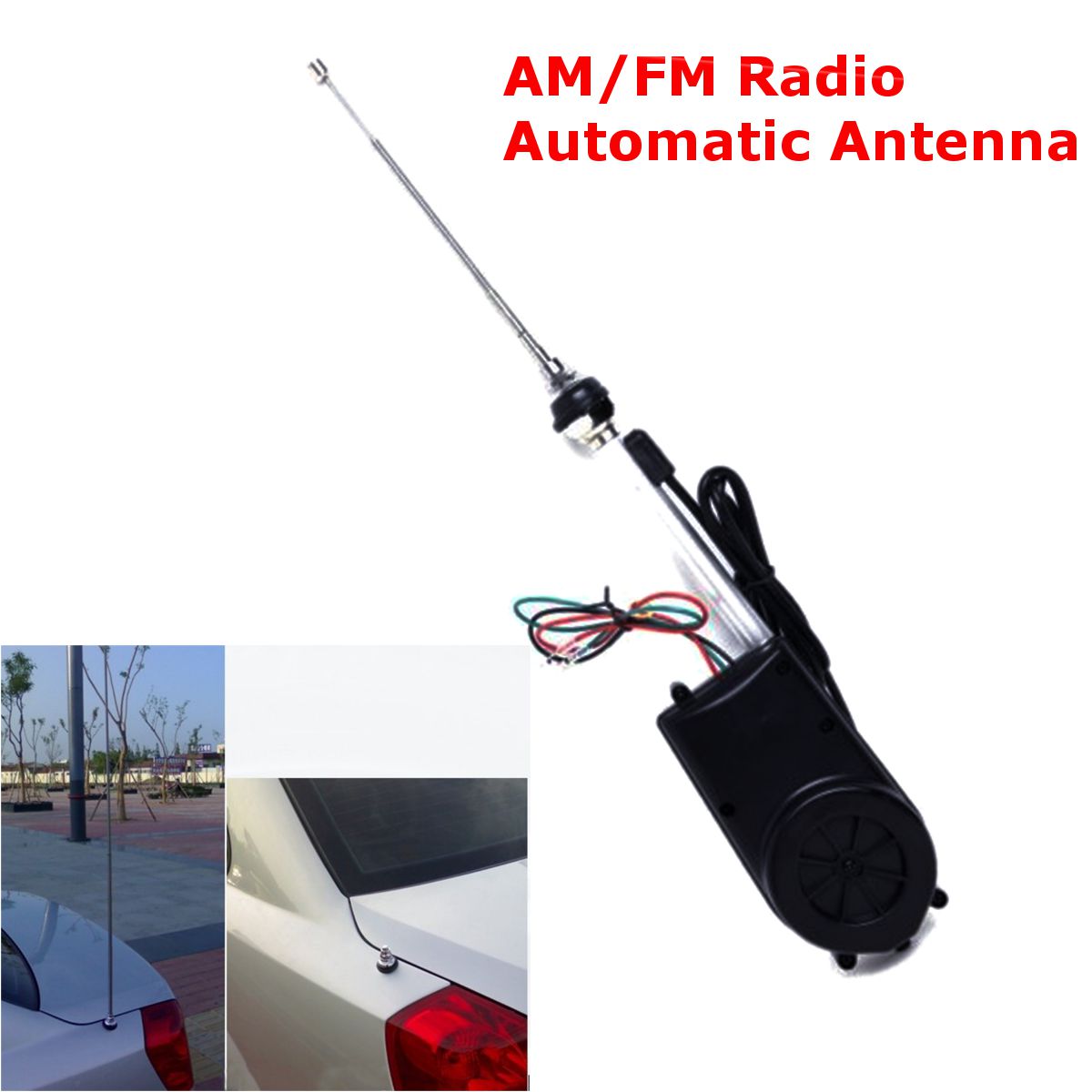 Car AM/FM Van Electric Power Radio Antenna Conversion Unit Car Electric Aerial Radio Automatic Booster Power Antenna Kit