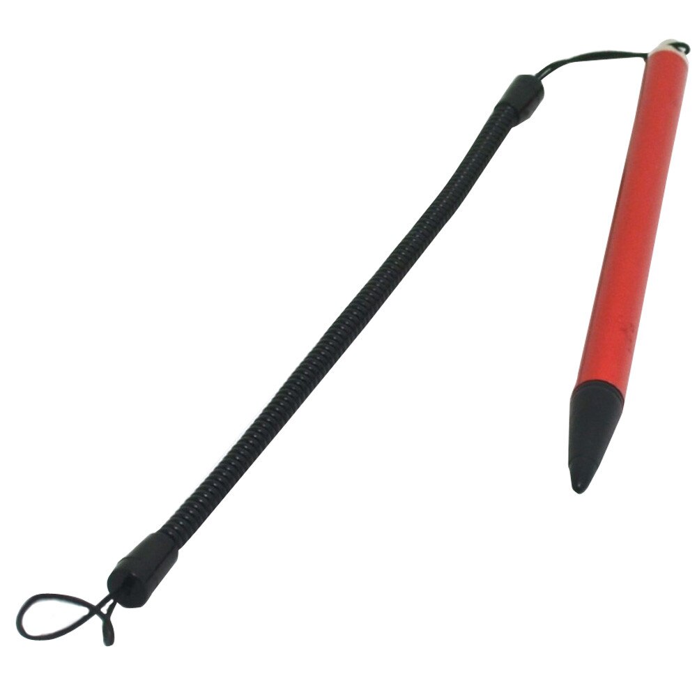 12Cm Tweekoppige Siliconen Touch Screen Pen Met Elastische Koord Voor Iphone Ipad Voor Samsung Tablet Telefoon Tablet pen: Rood