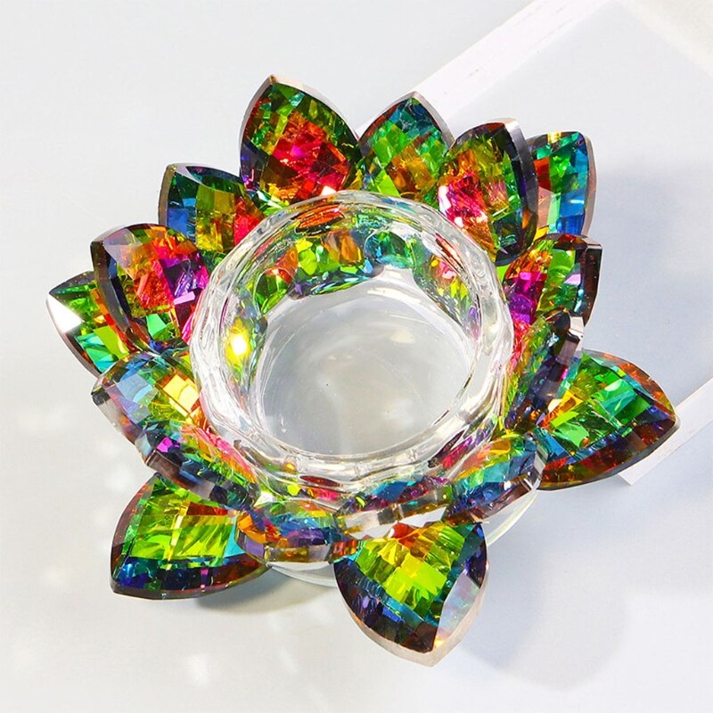 Verre à ongles en forme de fleur de Lotus, verre arc-en-ciel, pour Nail Art: Symphony