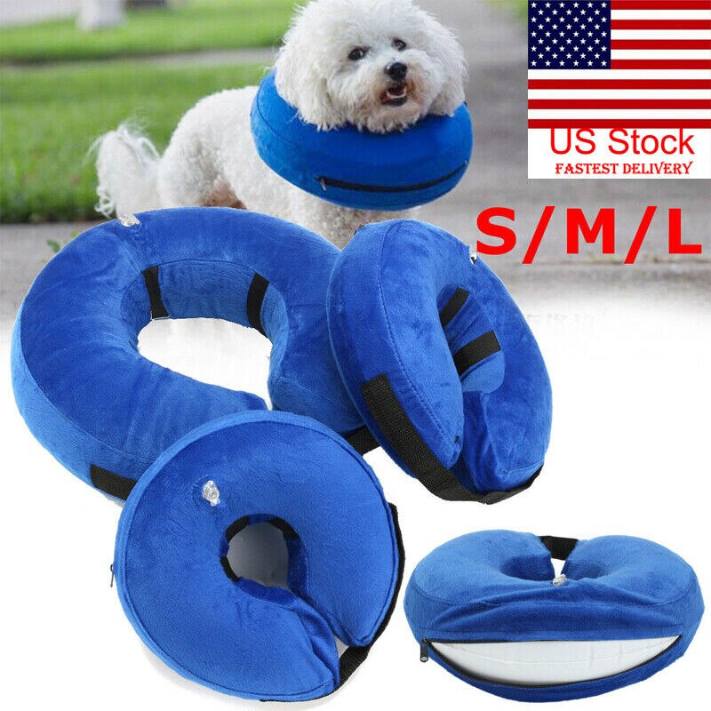 Anti-Lick Supplies For Dogs Cats Pets Cloth Fabric Protective Inflatable Collar Pet Dog Recovery Collar After Surgery Anti-Bite