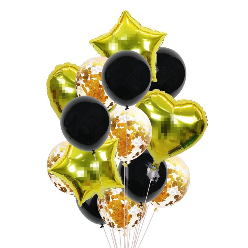 14 stk/sæt 18 tommer hjerte stjerne folie balloner 12 tommer latex konfetti helium air ball globo multifarvet bryllup fødselsdagsfest forsyninger: T10