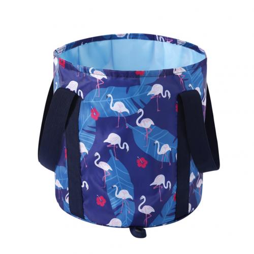 Foldable Foot Tub Portable Bath Bag Wash Basin Water Bucket Large Capacity Bath Feet Spa Massage Washing Tub For Outdoor Travel: Flamingo