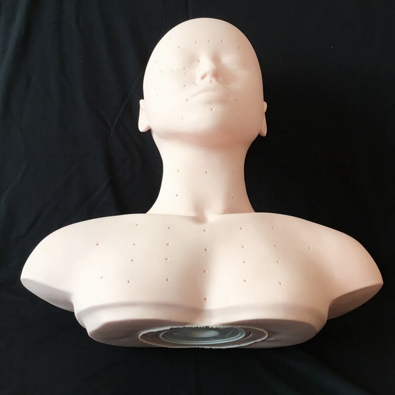 Closed Eyes Mannequin Head With Shoulder Acupoint Acupuncture Massage Makeup Eyelash Extension Practice Model Head