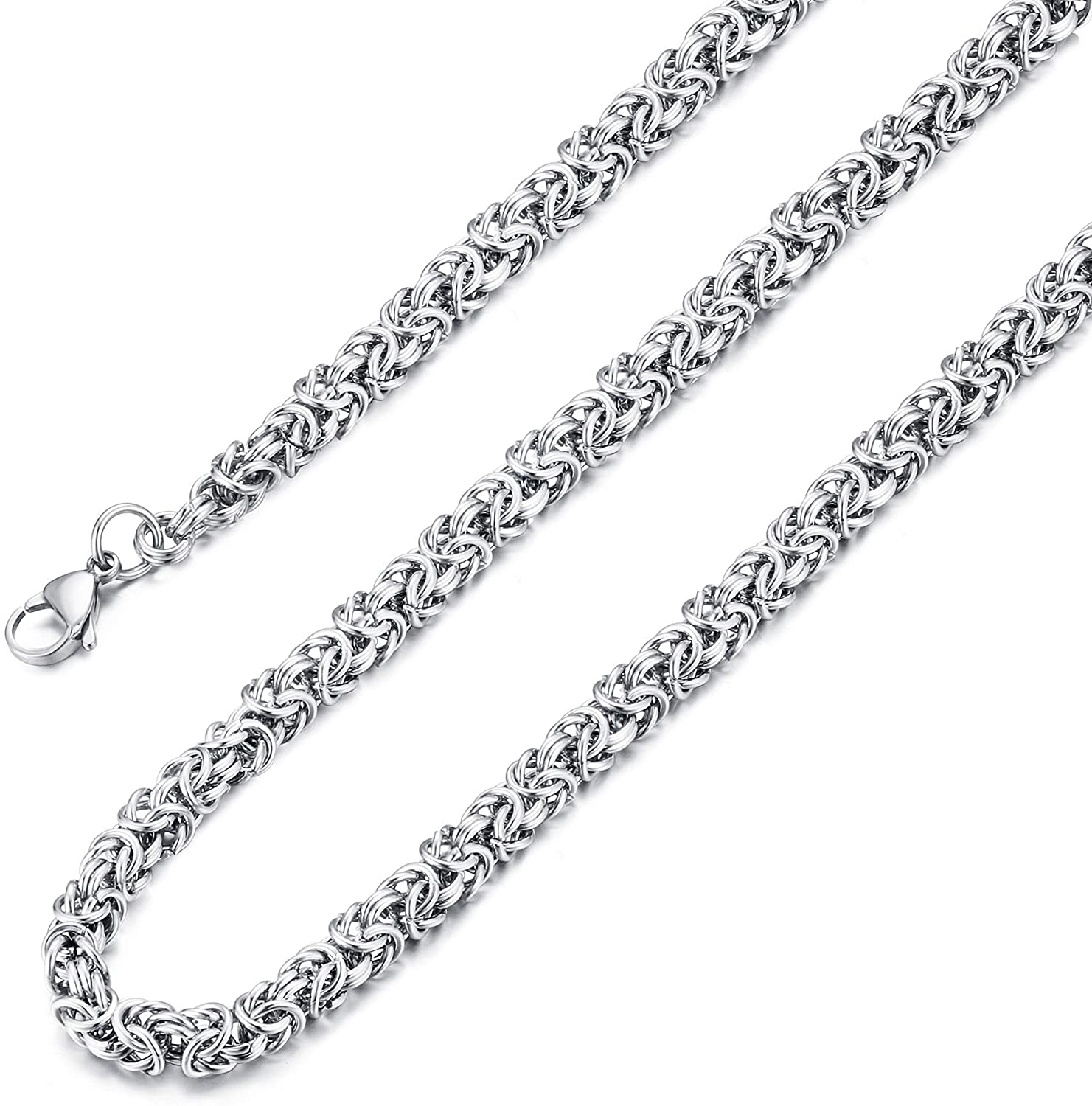 6Mm 7Mm 8Mm Byzantijnse Ketting Rvs Ketting Voor Mannen Vrouwen Hip Hop Sieraden