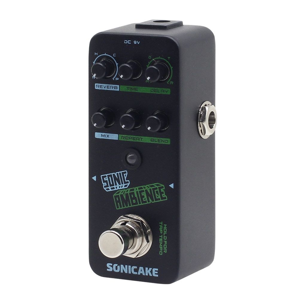 SONICAKE Sonic Ambience Multi Mode Tap Tempo Delay and Reverb 2 in 1 Guitar Bass Effects Pedal QSS-16