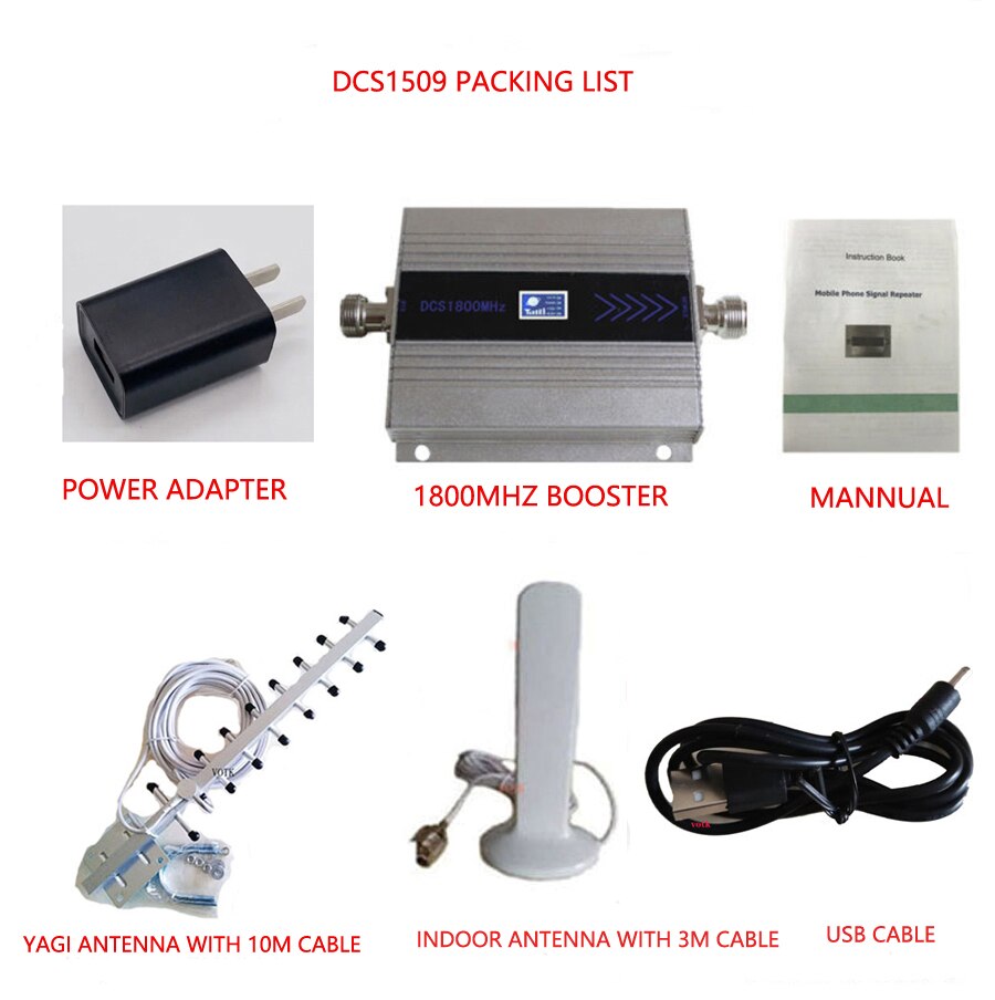 Cell Phone 4G LTE Signal Booster 1800MHZ Mobile Repeater Celluar DCS Amplifier: DCS15DB
