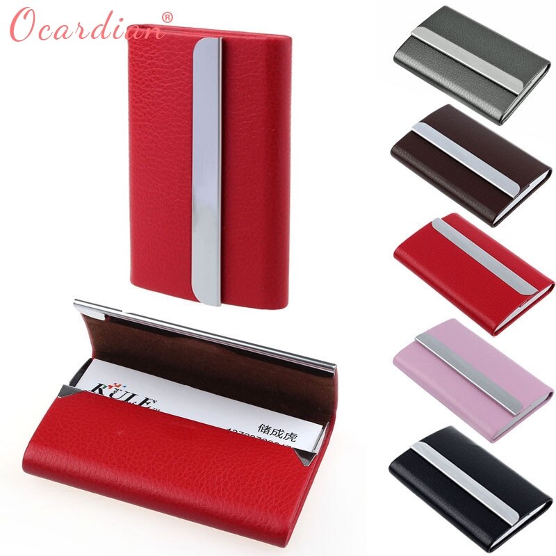 OCARDIAN Preferential Name Id Card Holder Case Wallet Box Leather Business Credit Card ##418