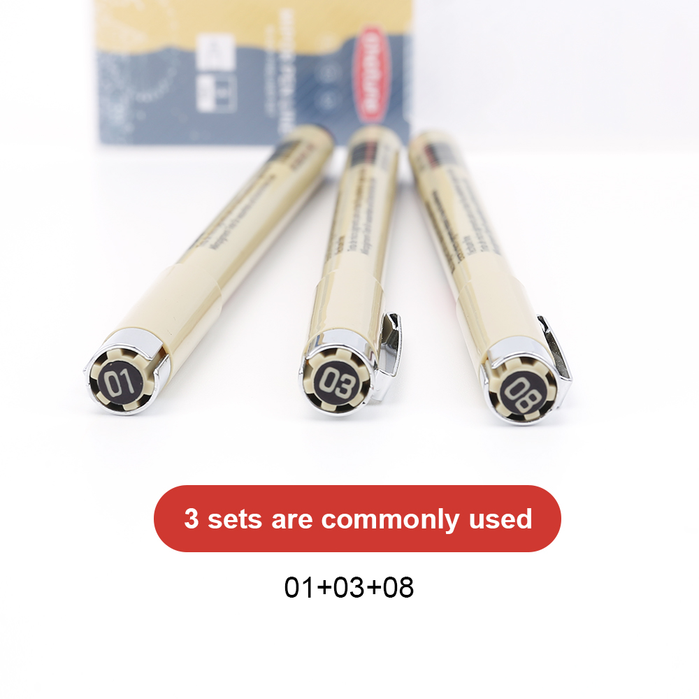 Pigment Liner Pigma Pen Manga Markers Needle Pen Hook Line Pen Sketch Sakura Pens Stationery Set Art Supplies School Supplies: WHITE