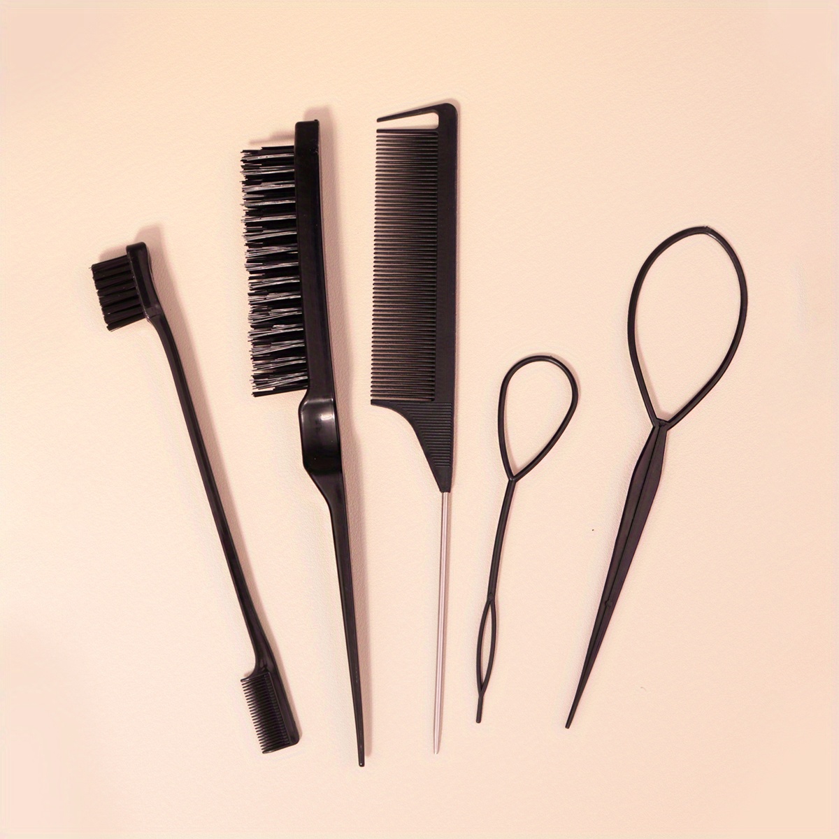 Juego de Herramientas de peinado DIY, cepillo para el cabello, Kit de herramientas para trenzar, incluye peine para peinar el cabello, peine de cola de rata, cepillo para bordes, cepillo para el cabello