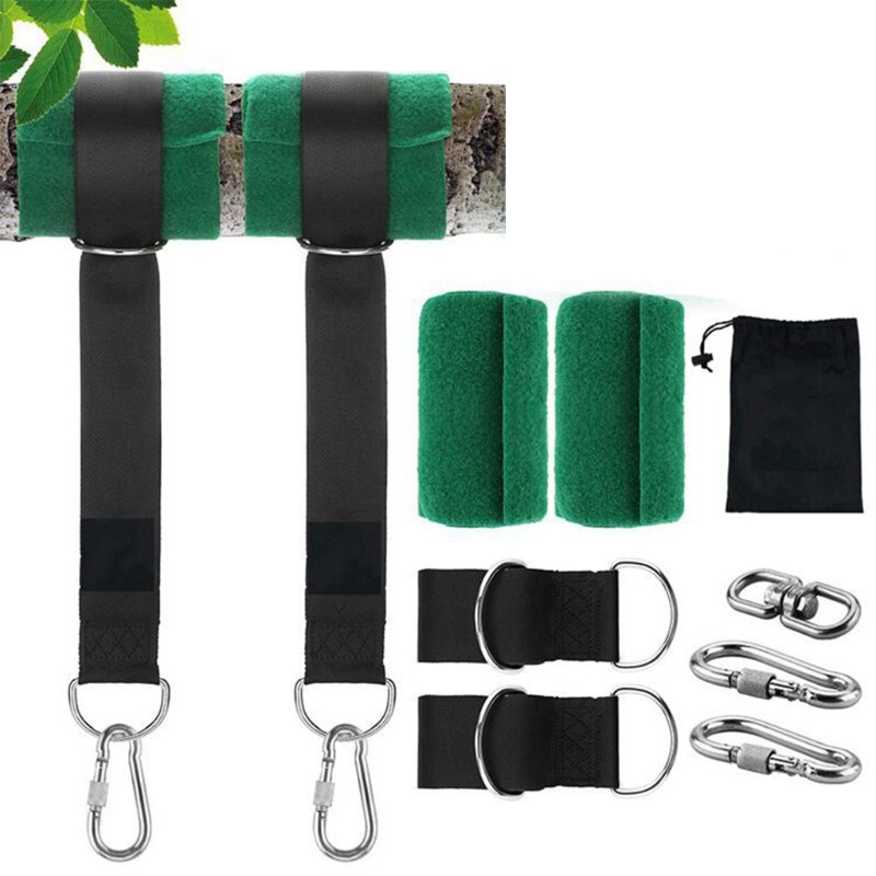 Swing Hammock Tree Mat Hanging Kit Strap Carabiner Camping Garden Swing Fittings